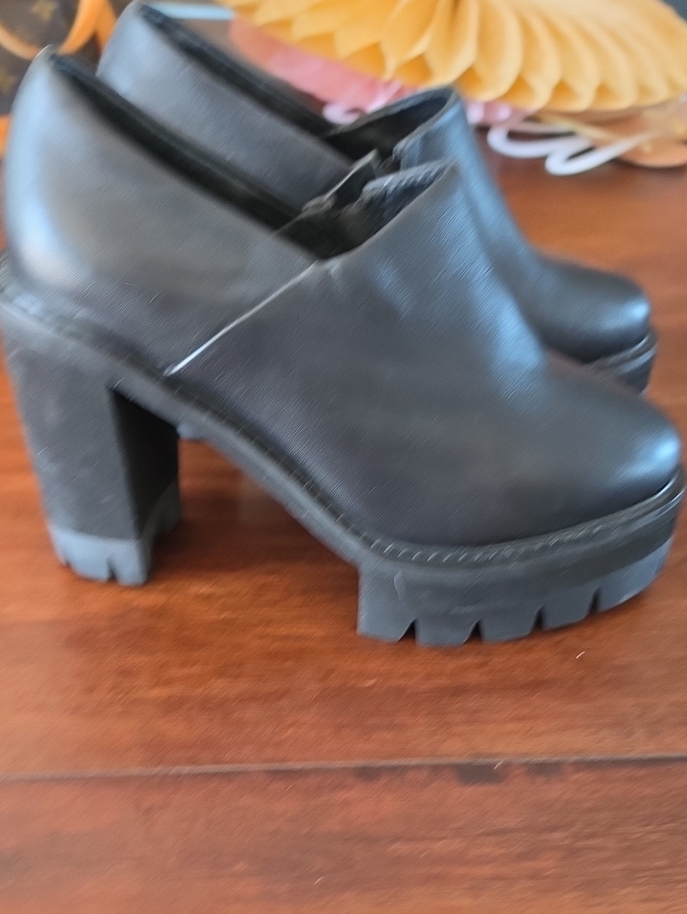 Stella McCartney Black Chunky Platform Heel Booties